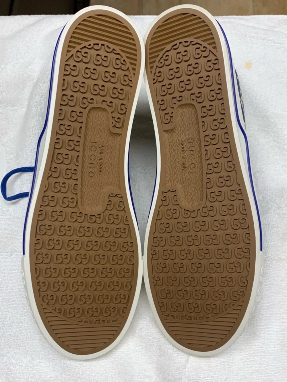 Gucci GG Tennis 1977 Blue High Top Sneakers Shoes